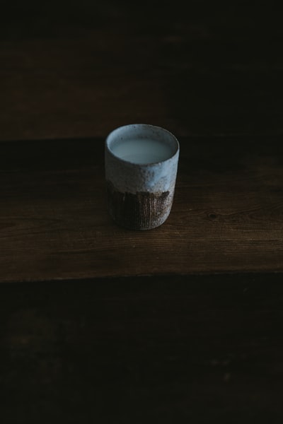 White brown ceramic cup
